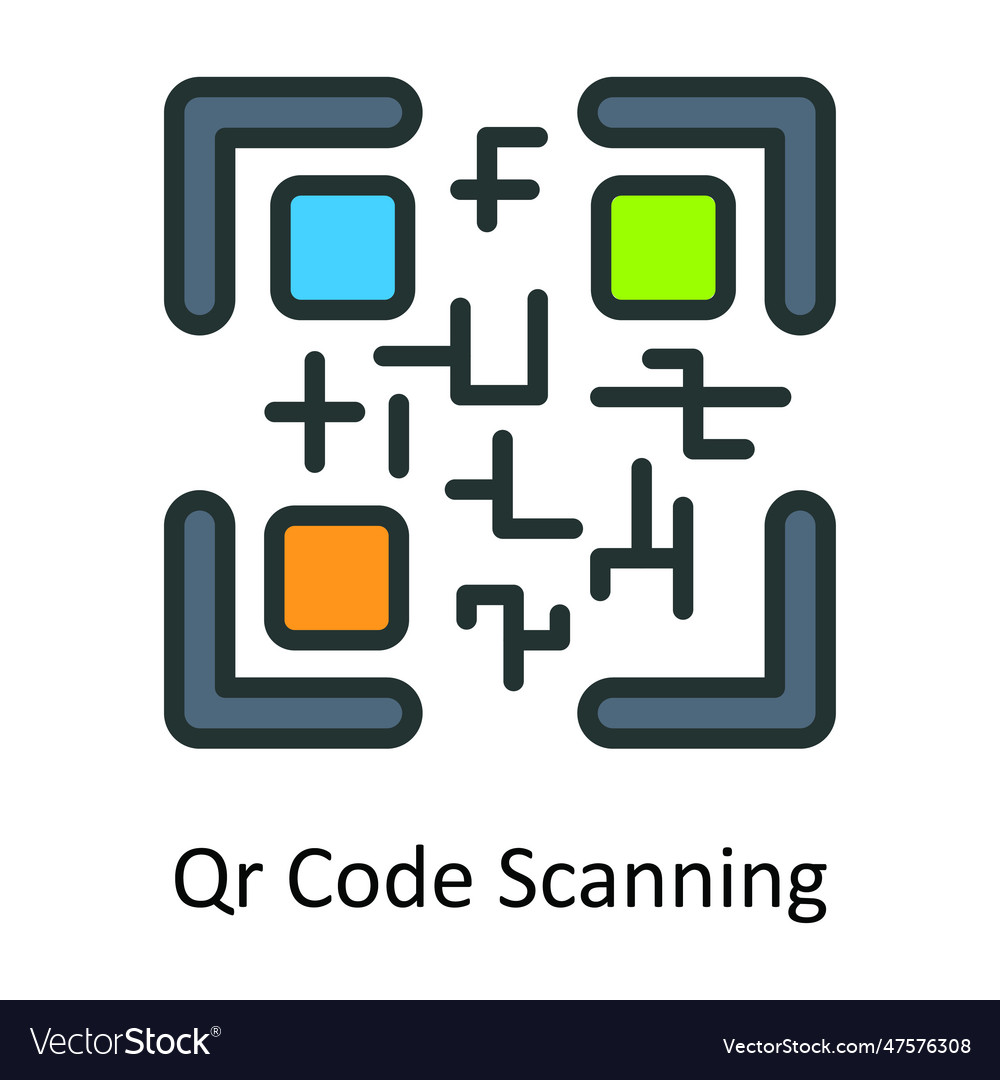 Qr code scanning fill outline icon design i