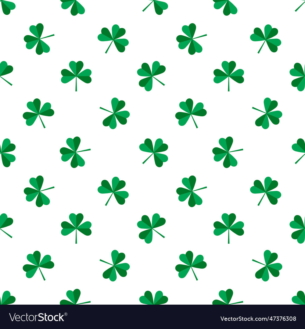 Seamless shamrock clover leaf pattern background