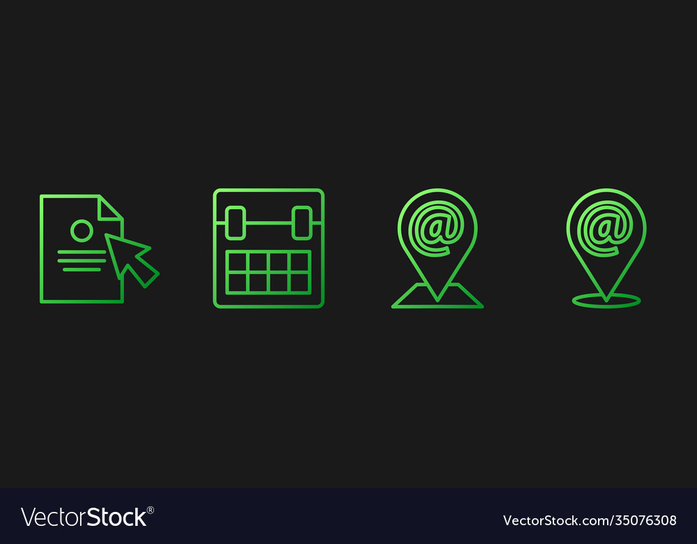 Set line location and mail e-mail document vector image Set line location and mail e-mail document