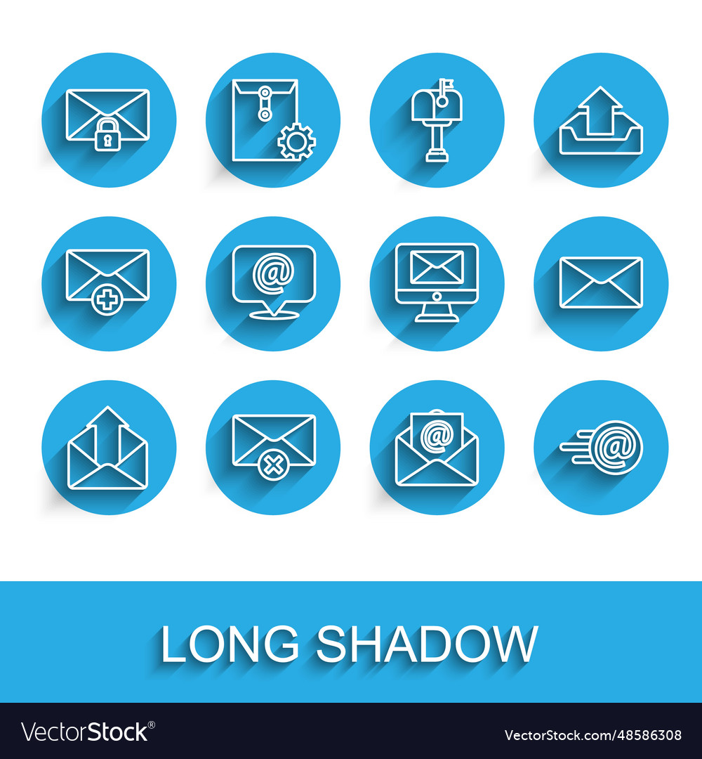 Set line outgoing mail delete envelope vector image Set line outgoing mail delete envelope
