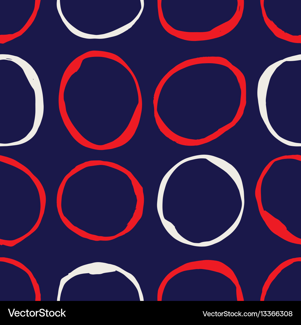 Sketchy circles seamless pattern Royalty Free Vector Image