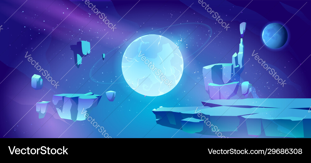 Space background with landscape planet Royalty Free Vector