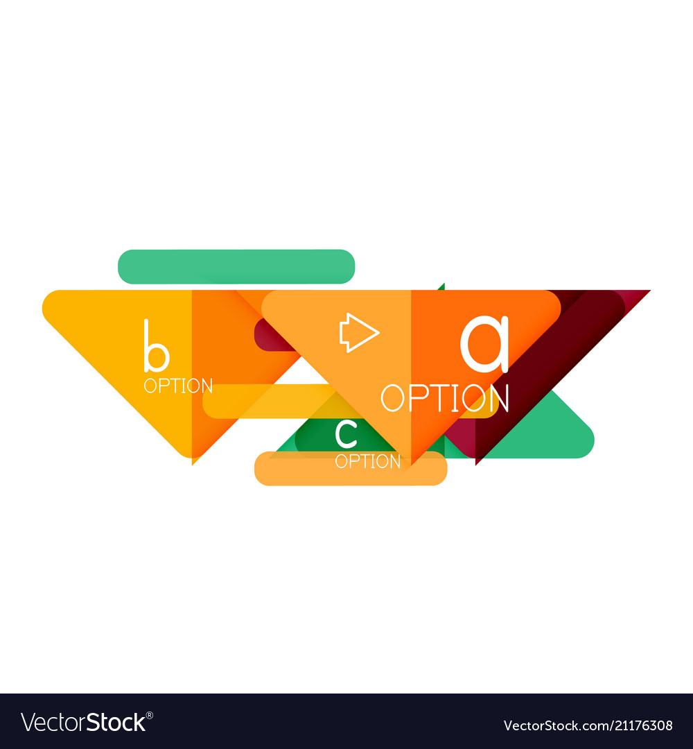 Triangle data visualization design option vector image Triangle data visualization design option