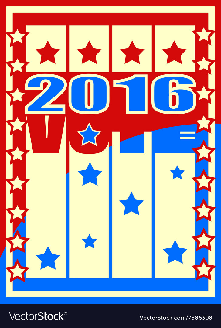 Vote text on retro backdrop from usa flag elements