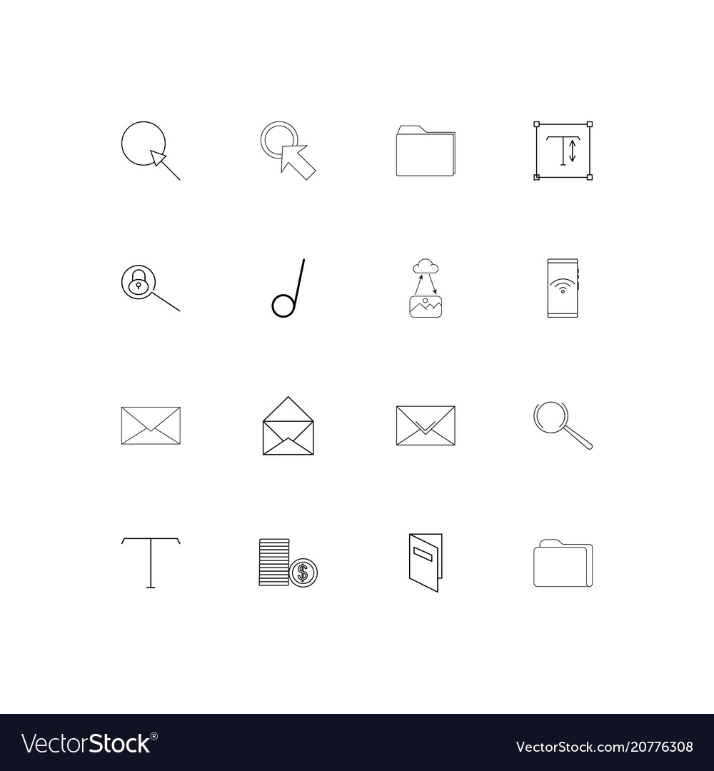 Web linear thin icons set outlined simple
