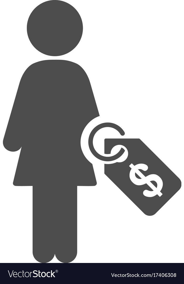 Woman price tag flat icon