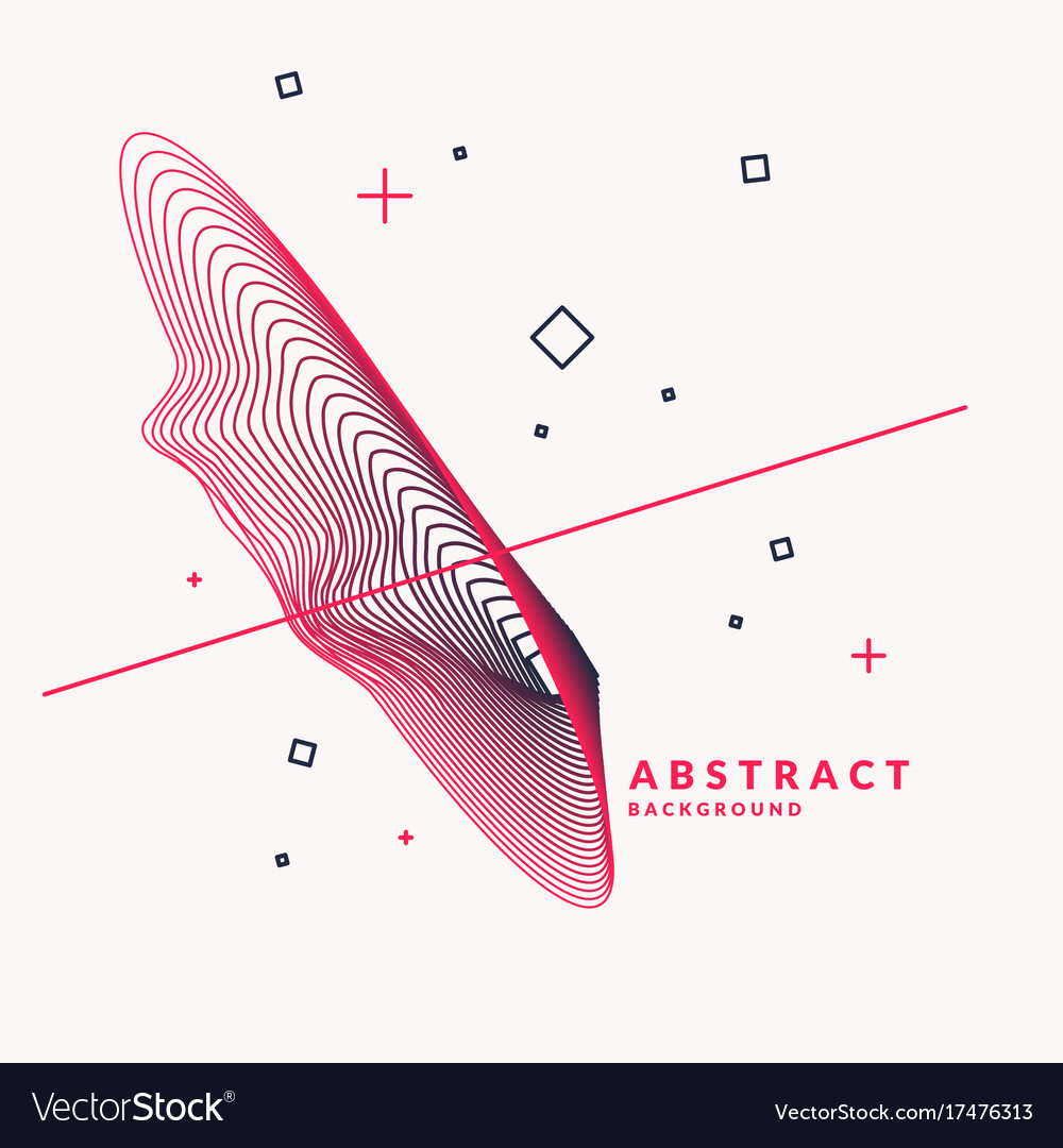 Abstract background with dynamic linear waves Vector Image