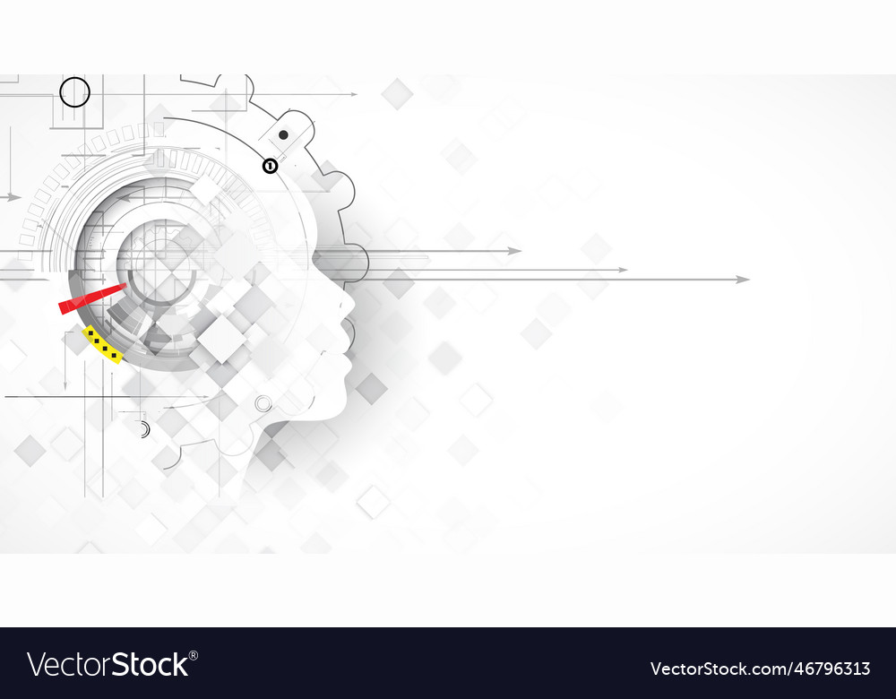Artificial intelligence technology web background vector image Artificial intelligence technology web background