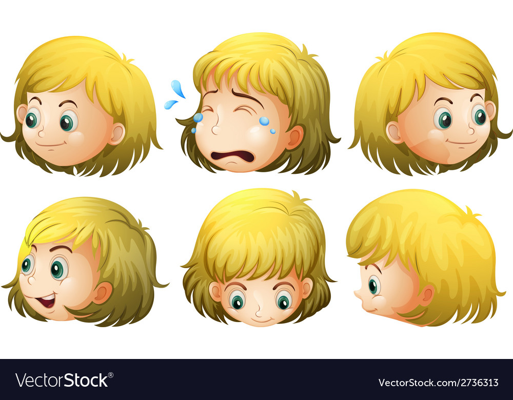 Blonde Girl Expressions Royalty Free Vector Image