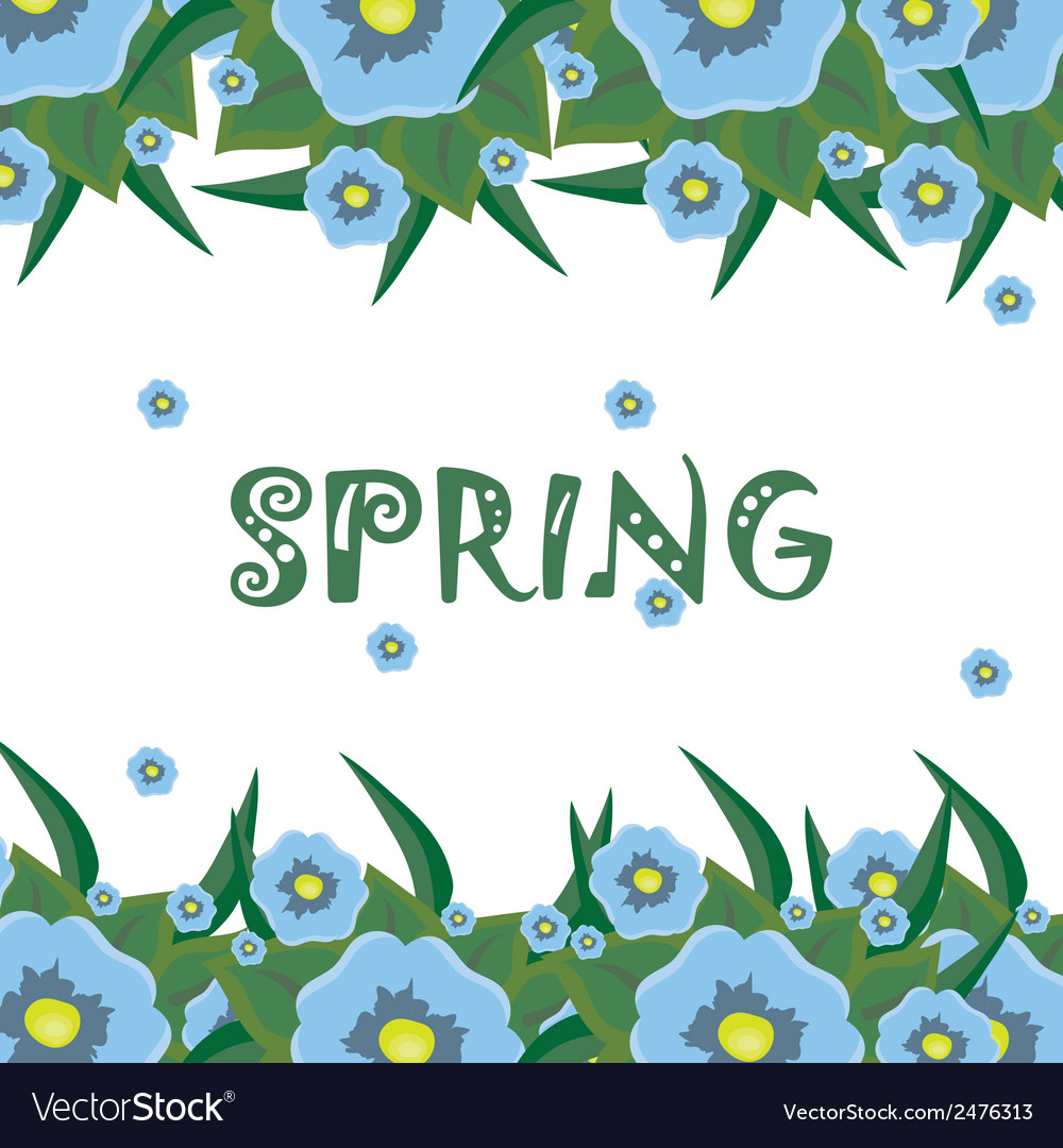 Bright floral background with word spring