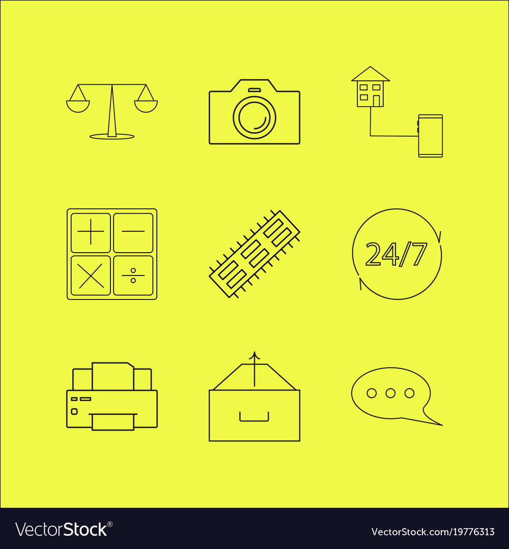 Devices linear icon set simple outline icons