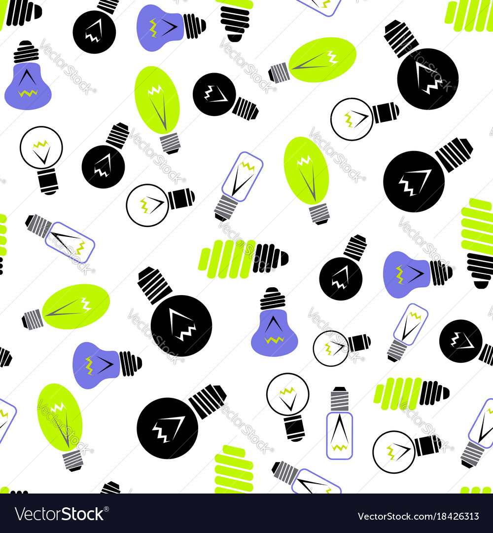 Electric lamp seamless pattern Royalty Free Vector Image