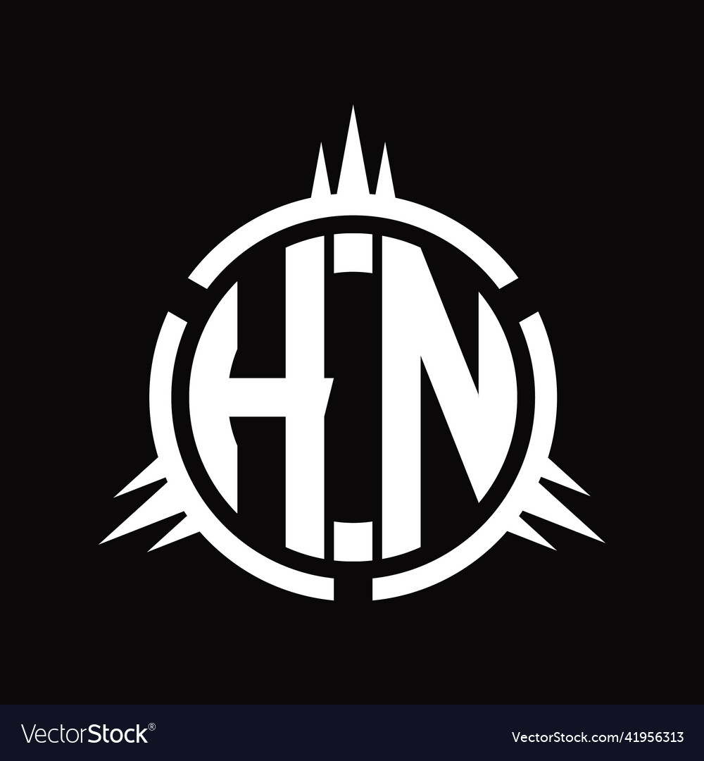Hn logo monogram circle element design template