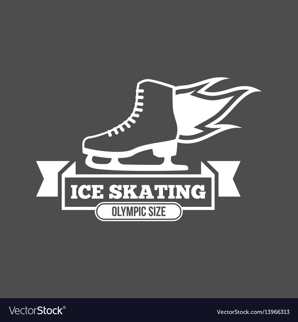 Ice skating label logo set Royalty Free Vector Image