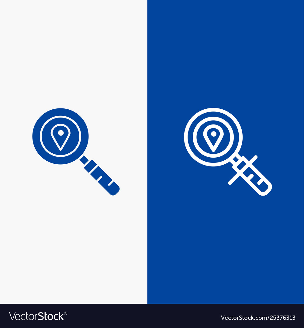 Map location search navigation line and glyph Vector Image Map location search navigation line and glyph