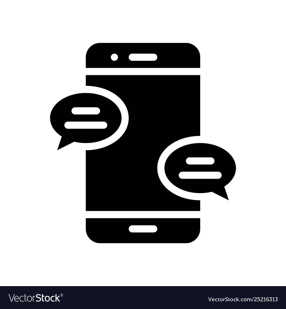 Mobile phone with speech bubble social media Vector Image