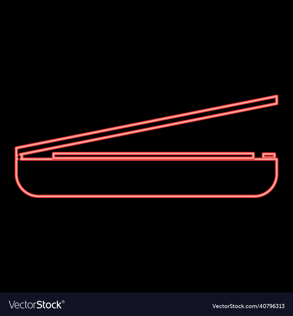 Neon scanner red color image flat style