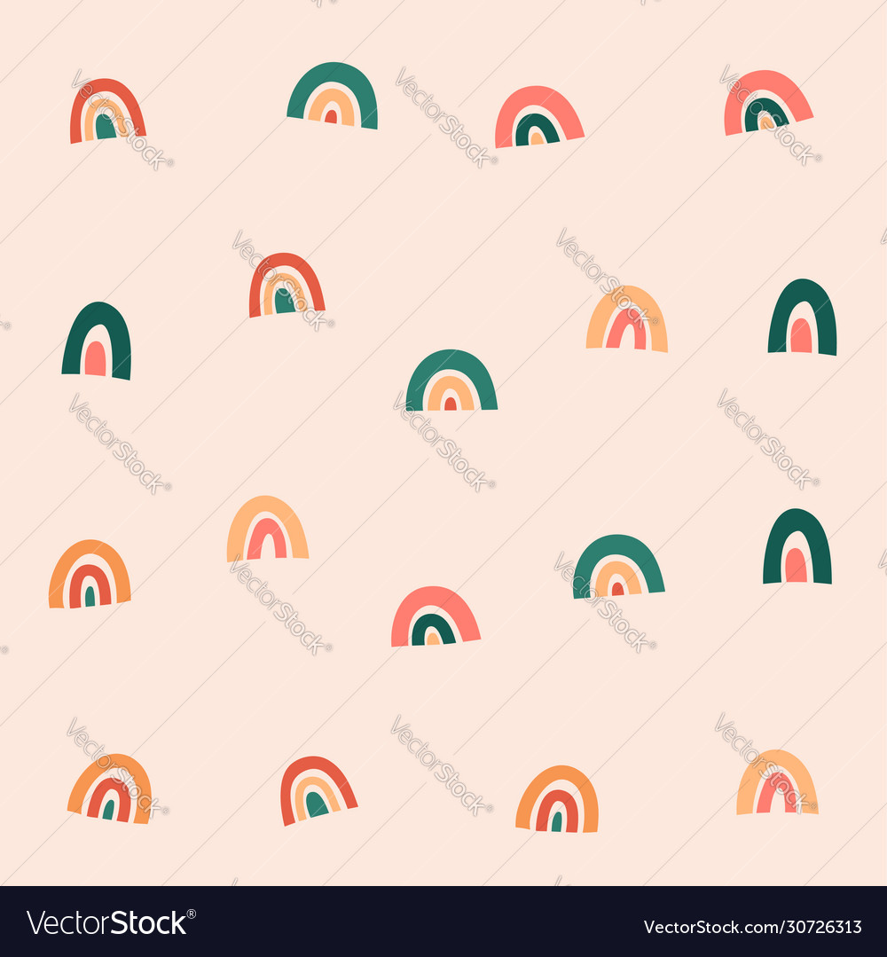 Rainbow pattern simple scandinavian seamless vector image Rainbow pattern simple scandinavian seamless