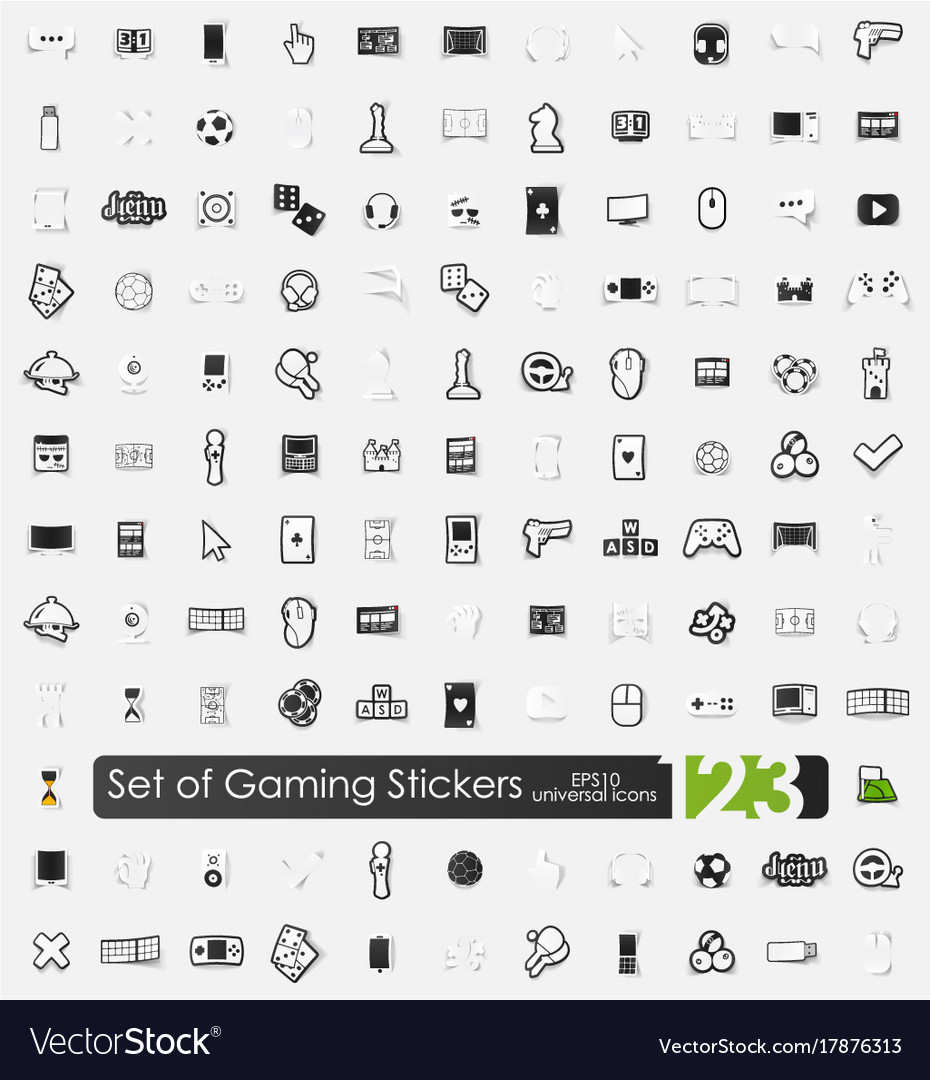 Set of game stickers