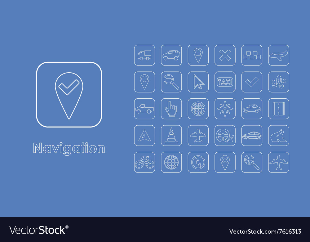 Set of navigation simple icons