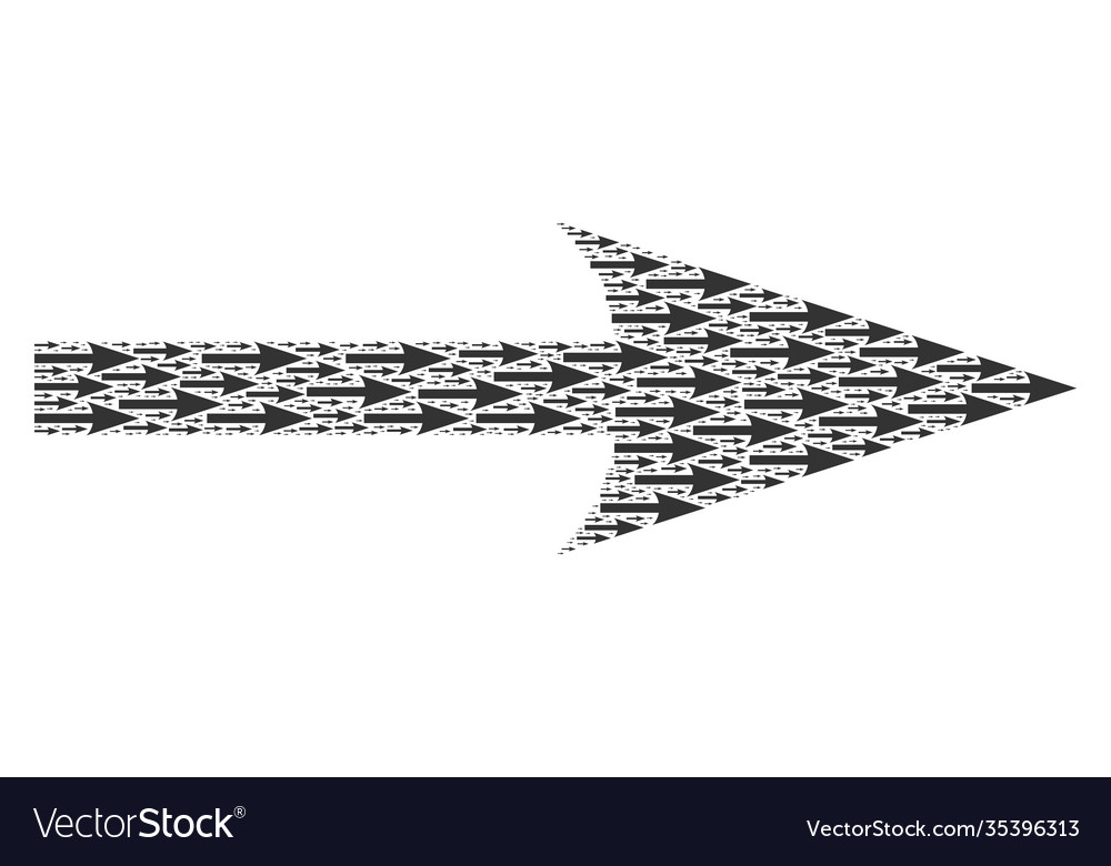 Sharp arrow right recursion collage itself vector image Sharp arrow right recursion collage itself