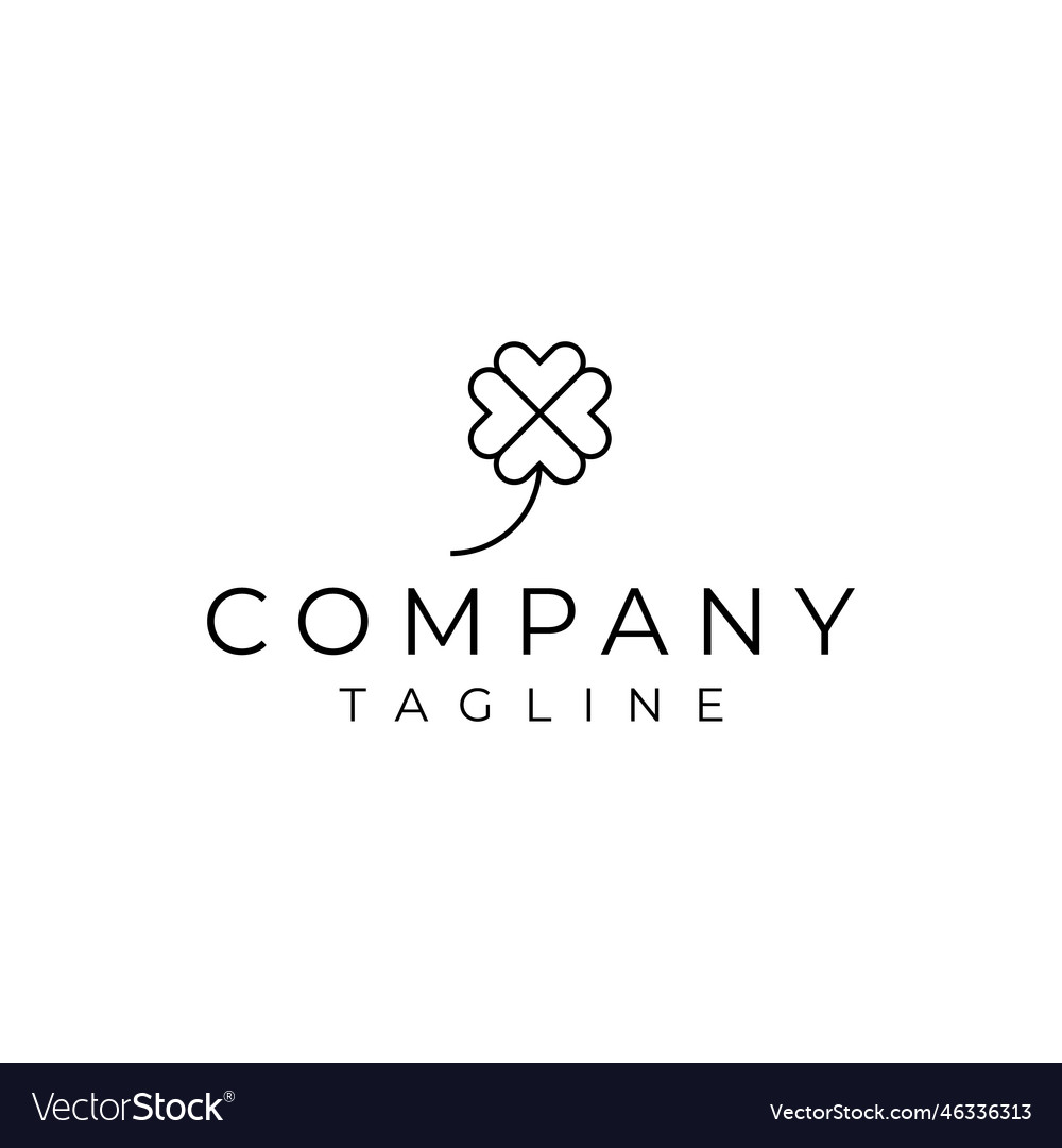 Simple clover line logo design Vector Image Simple clover line logo design
