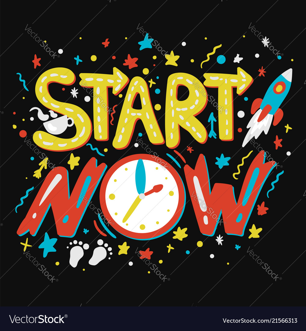 Secret start. Start Now vector.