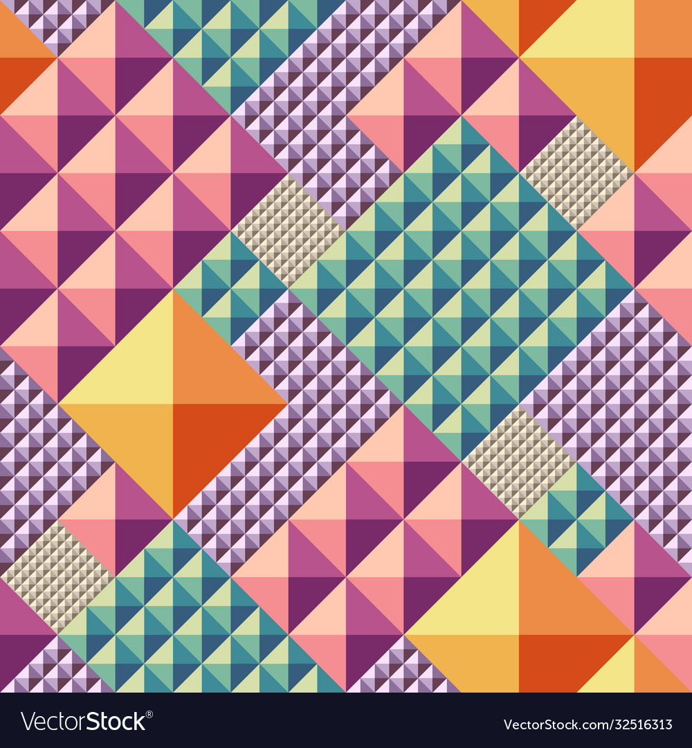 Triangle convex abstract seamless pattern vector image Triangle convex abstract seamless pattern