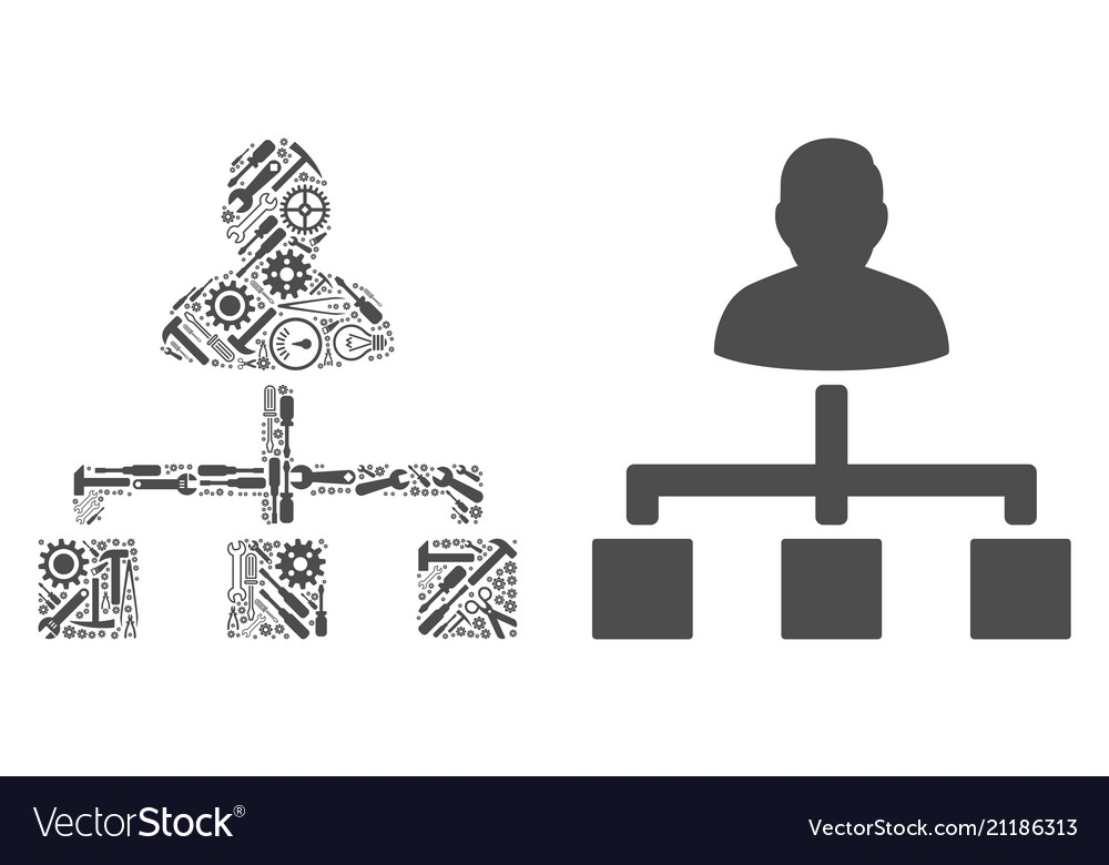 User hierarchy mosaic of service tools Vector Image User hierarchy mosaic of service tools