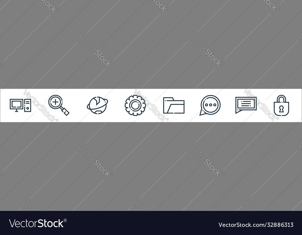 Web essentials line icons linear set quality vector image Web essentials line icons linear set quality