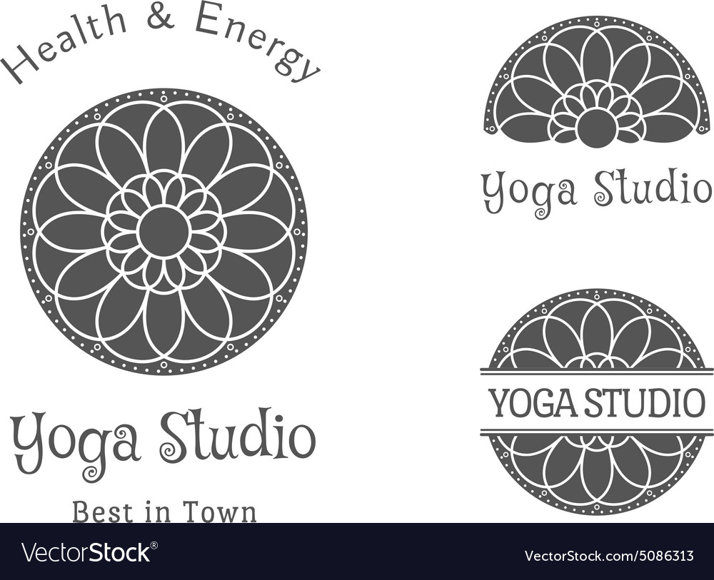 Yoga Studio Logo Template Set Royalty Free Vector Image