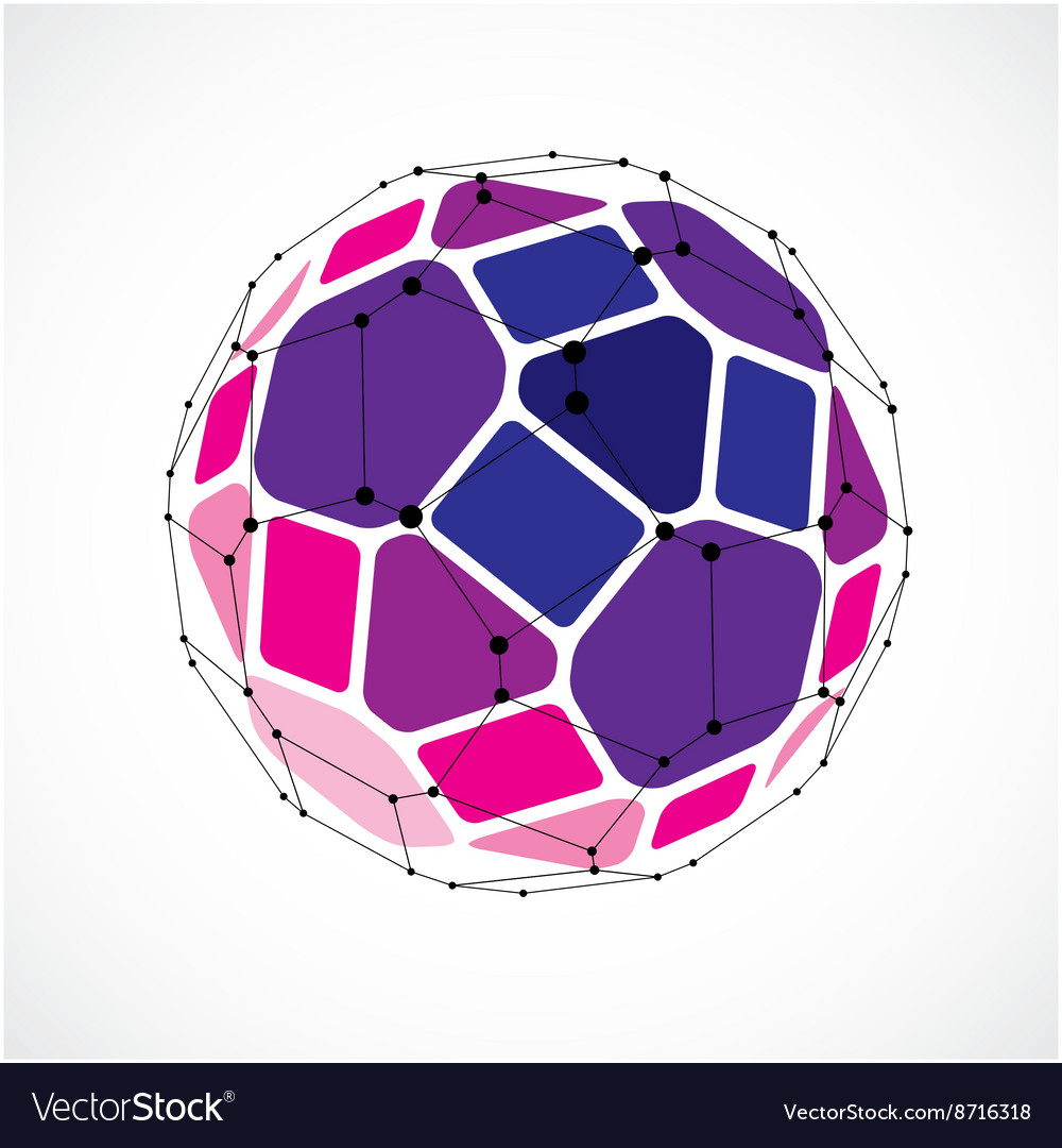 3d digital wireframe spherical object made using