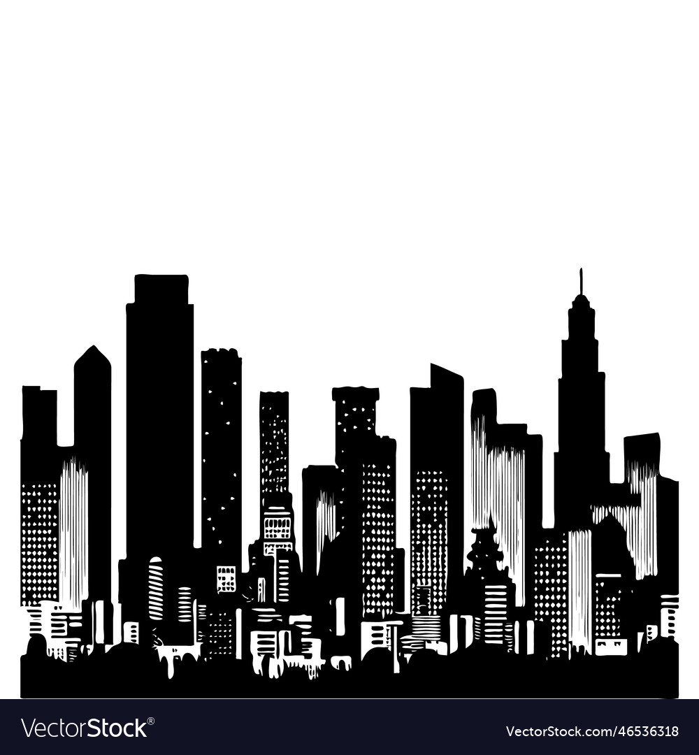 Abstract city silhouette skyline buildings icon