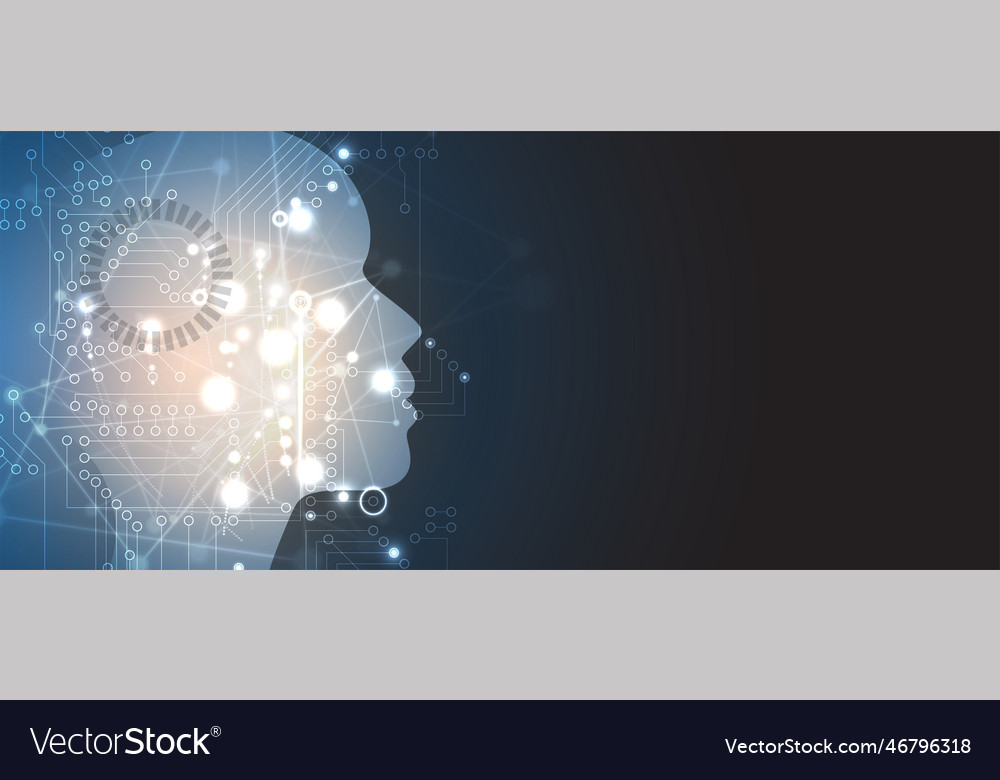 Artificial intelligence technology web background vector image Artificial intelligence technology web background