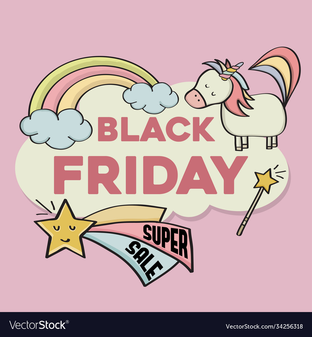 Black friday banner with magical elements