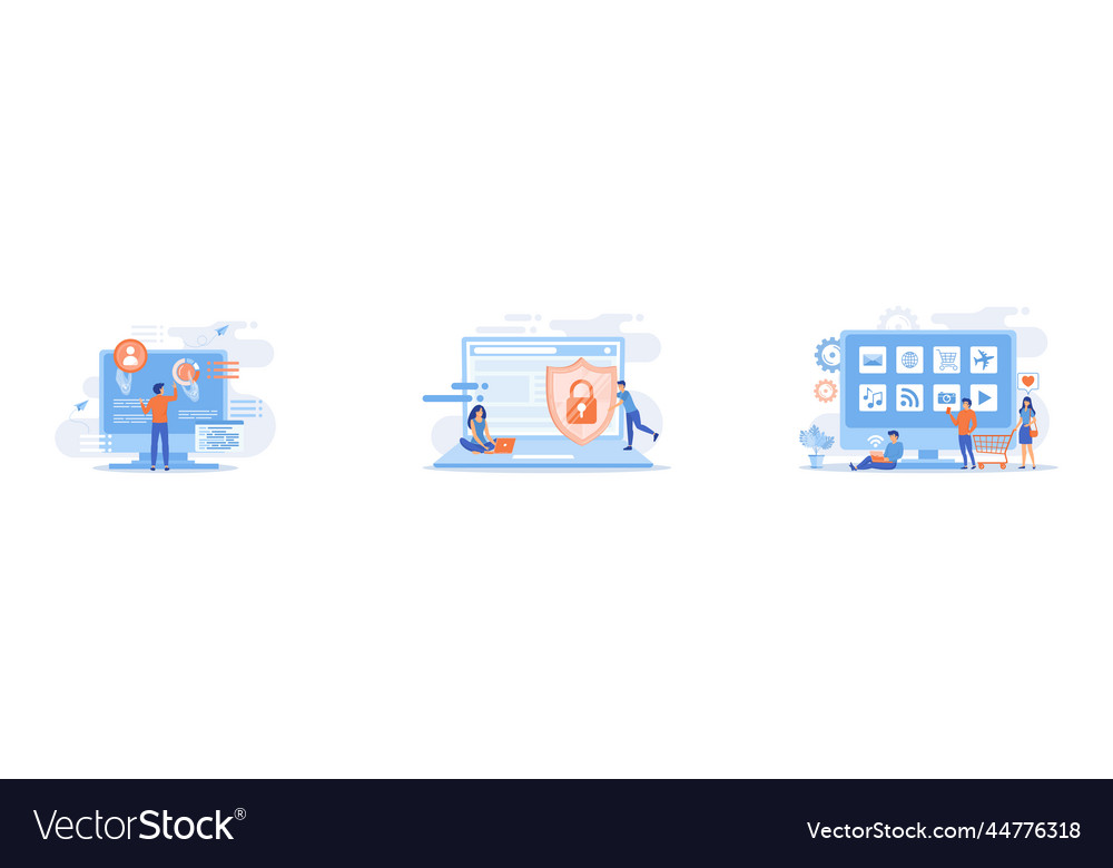 Businessman and computer recognising