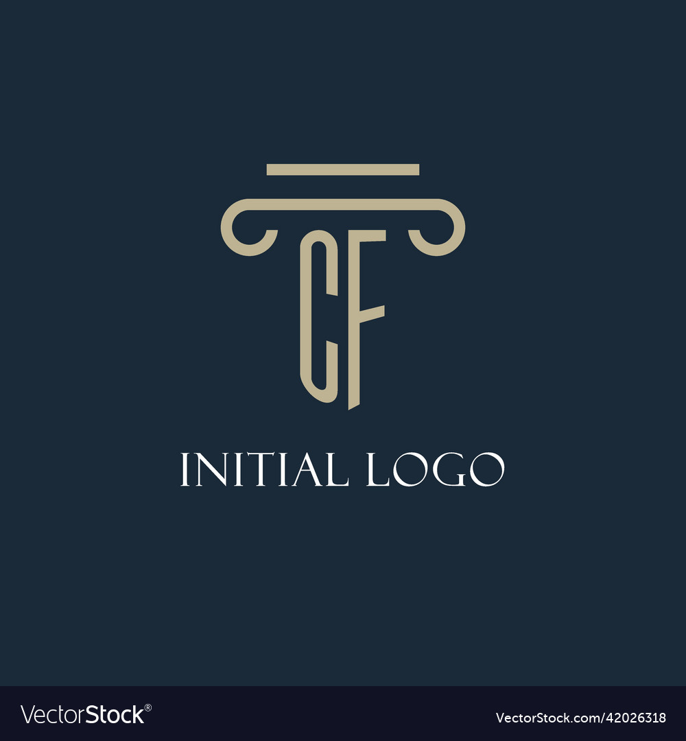 Cf initial logo for lawyer law firm office