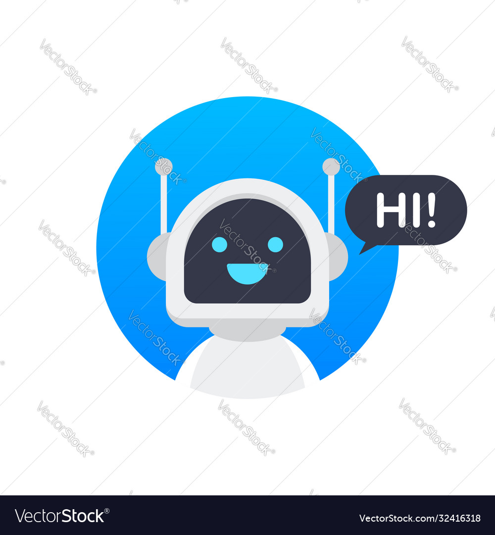 Chat bot mit Laptop Computer Roboter virtuelle vector image Chat bot mit Laptop Computer Roboter virtuelle