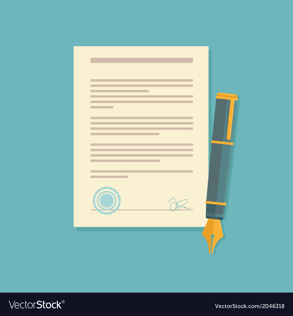 Contract sign Royalty Free Vector Image - VectorStock