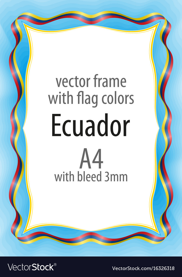 Frame and border of ribbon with the colors