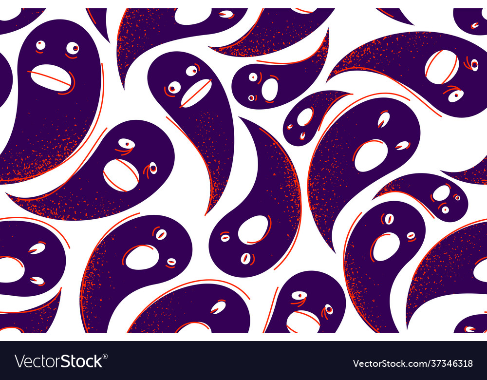 Ghosts seamless textile pattern endless texture