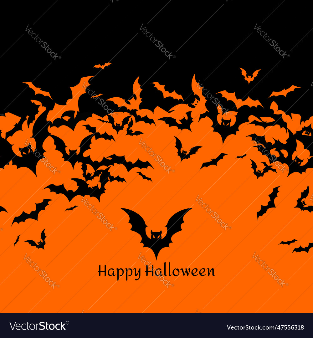 Halloween banner with black bats Royalty Free Vector Image