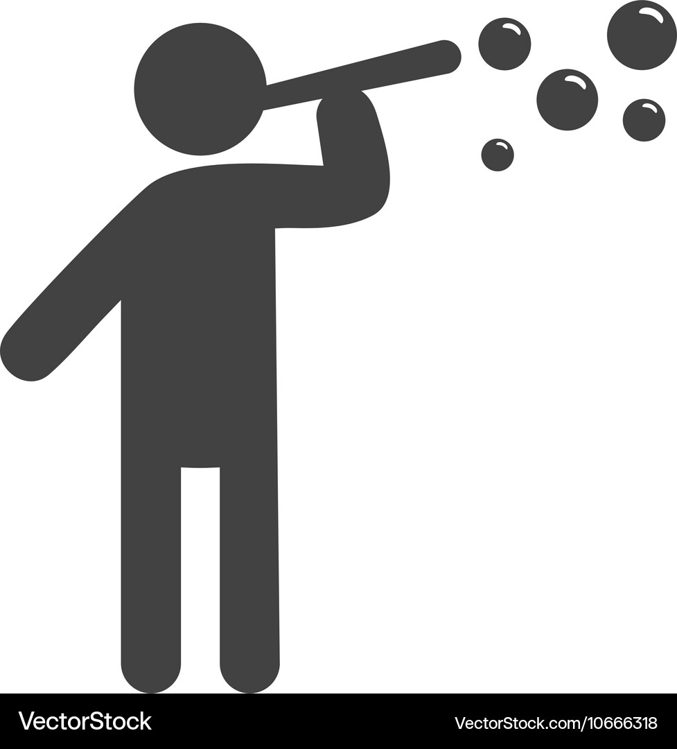 Man making soap bubbles Royalty Free Vector Image
