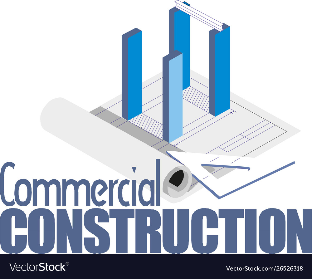 Modern architecture building construction vector image Modern architecture building construction