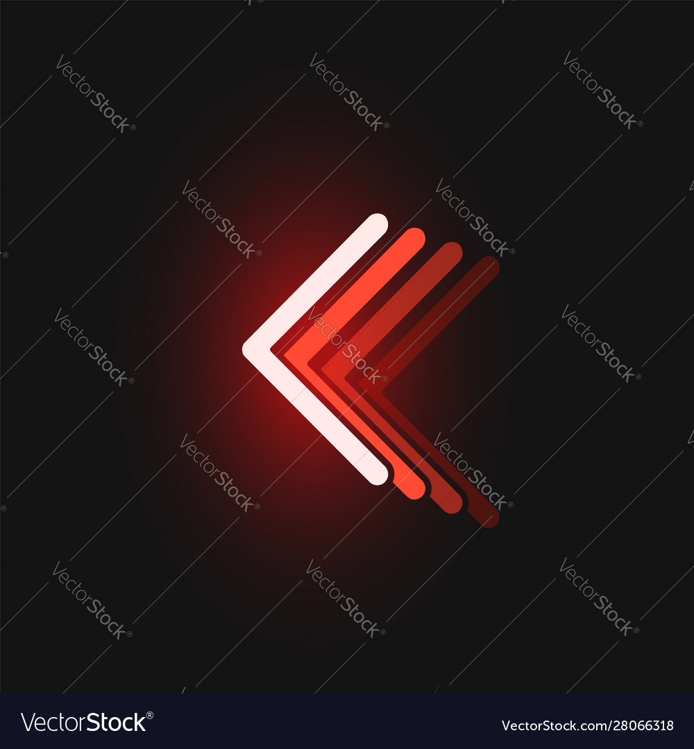 Red neon character font on black background