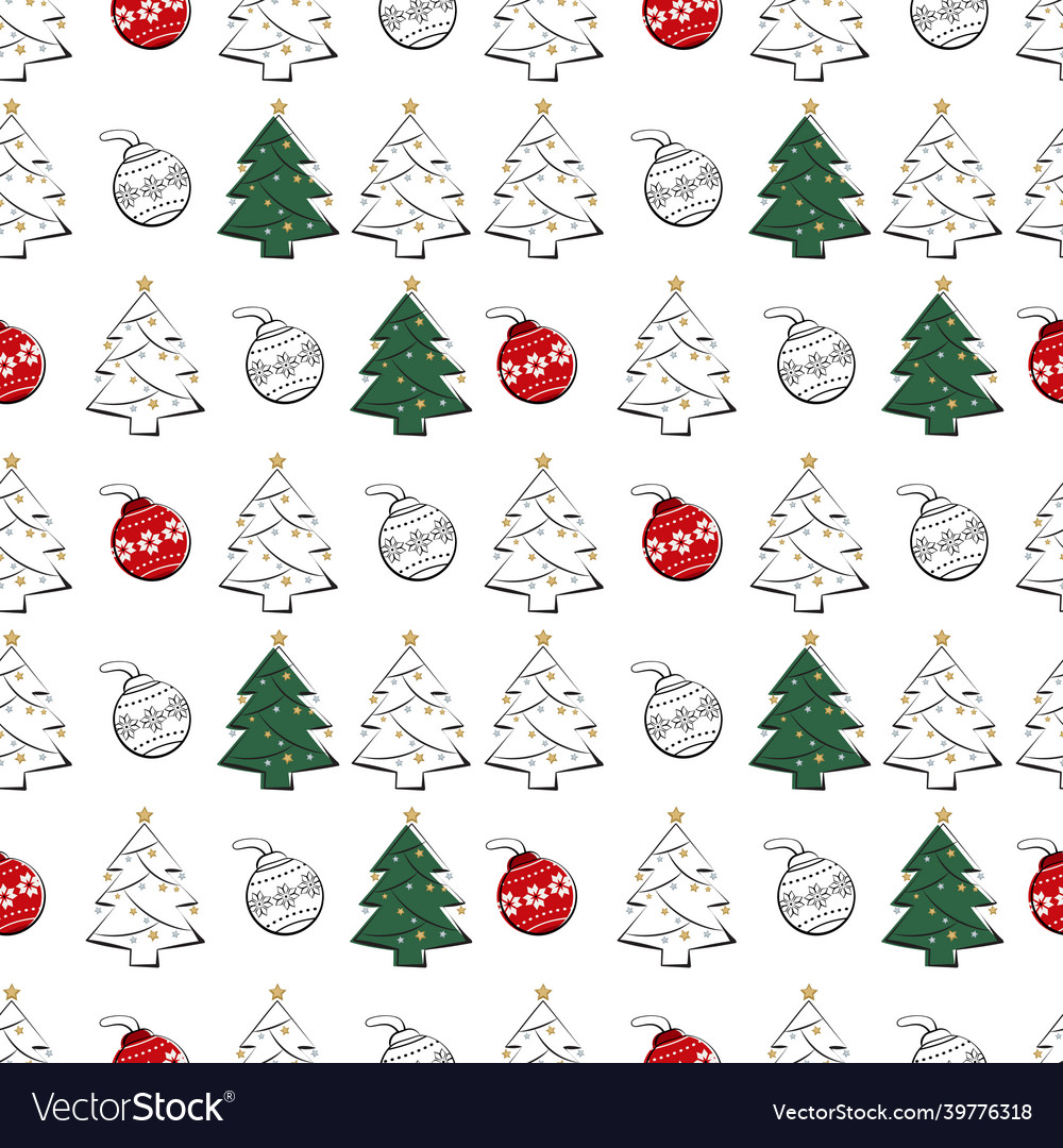Seamless pattern with line and silhouette vector image Seamless pattern with line and silhouette