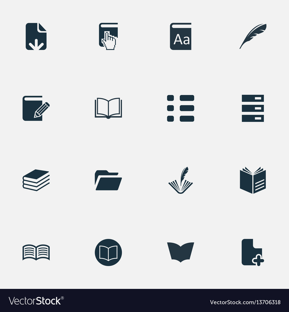 Set of simple reading icons