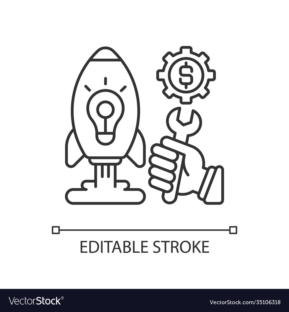 Startup support linear icon vector image Startup support linear icon