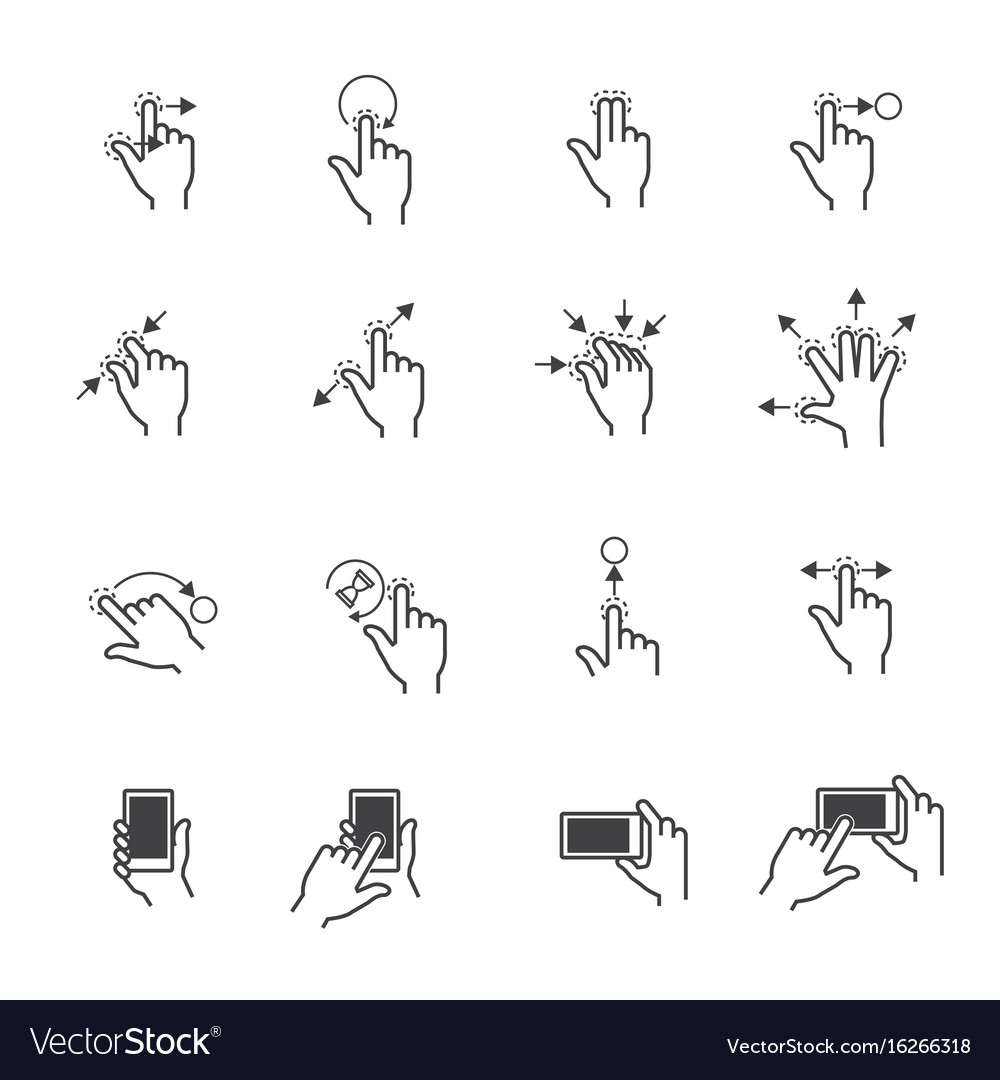Touch Gesten Icons