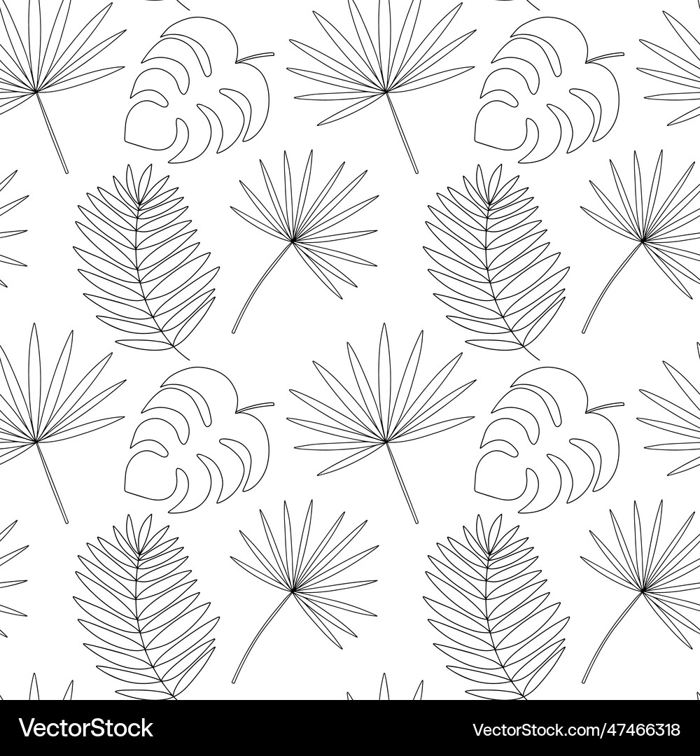 Tropical leaves pattern Royalty Free Vector Image